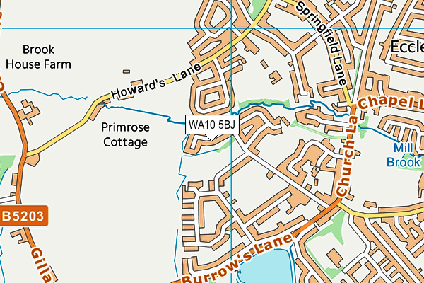 WA10 5BJ map - OS VectorMap District (Ordnance Survey) WA10 5BJ map - OS VectorMap District (Ordnance Survey)
