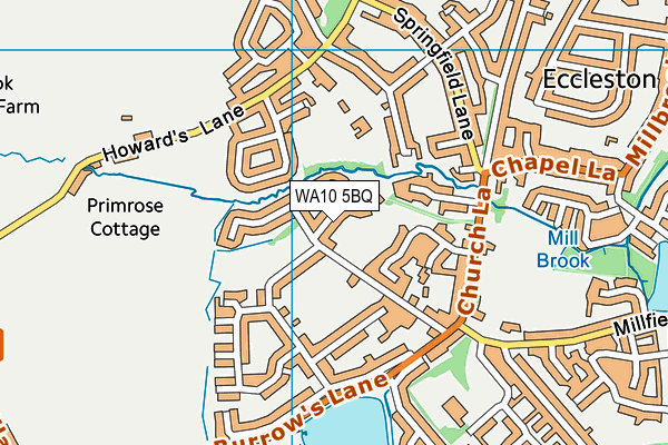 WA10 5BQ map - OS VectorMap District (Ordnance Survey) WA10 5BQ map - OS VectorMap District (Ordnance Survey)
