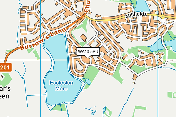 WA10 5BU map - OS VectorMap District (Ordnance Survey) WA10 5BU map - OS VectorMap District (Ordnance Survey)