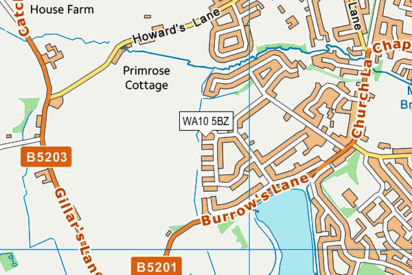 WA10 5BZ map - OS VectorMap District (Ordnance Survey) WA10 5BZ map - OS VectorMap District (Ordnance Survey)