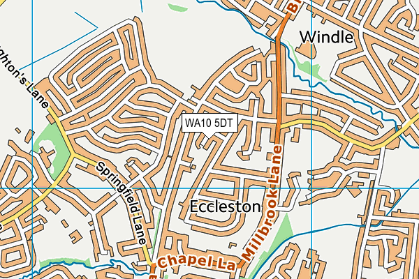 WA10 5DT map - OS VectorMap District (Ordnance Survey) WA10 5DT map - OS VectorMap District (Ordnance Survey)