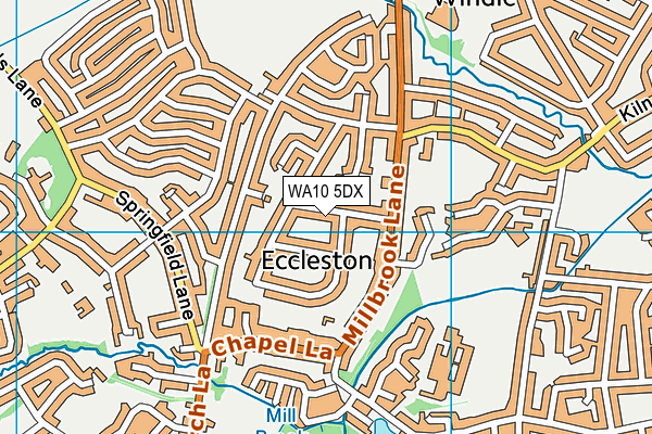 WA10 5DX map - OS VectorMap District (Ordnance Survey)