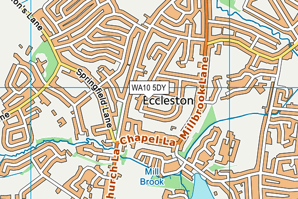 WA10 5DY map - OS VectorMap District (Ordnance Survey) WA10 5DY map - OS VectorMap District (Ordnance Survey)
