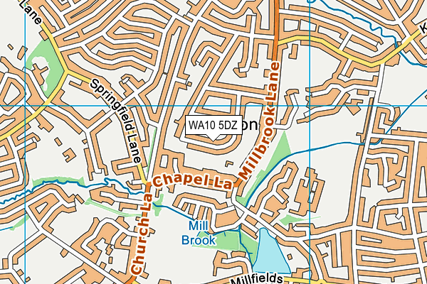 WA10 5DZ map - OS VectorMap District (Ordnance Survey)