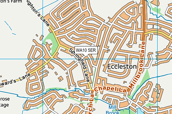 WA10 5ER map - OS VectorMap District (Ordnance Survey) WA10 5ER map - OS VectorMap District (Ordnance Survey)