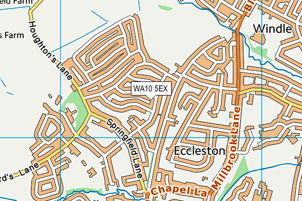 WA10 5EX map - OS VectorMap District (Ordnance Survey)