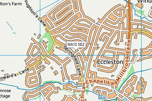 WA10 5EZ map - OS VectorMap District (Ordnance Survey)