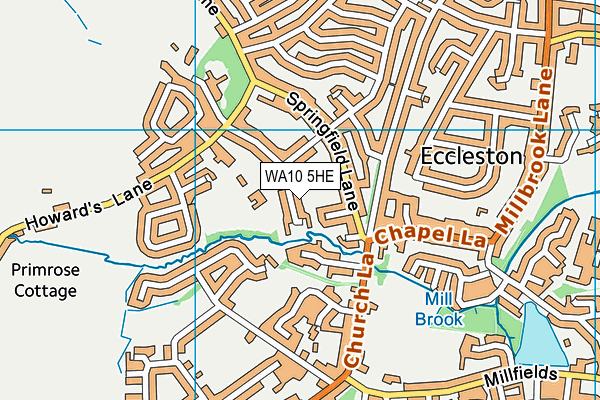 WA10 5HE map - OS VectorMap District (Ordnance Survey) WA10 5HE map - OS VectorMap District (Ordnance Survey)