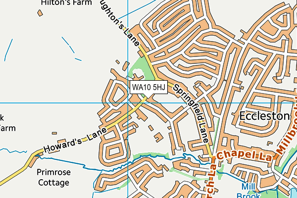 WA10 5HJ map - OS VectorMap District (Ordnance Survey) WA10 5HJ map - OS VectorMap District (Ordnance Survey)