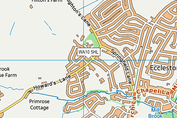 WA10 5HL map - OS VectorMap District (Ordnance Survey) WA10 5HL map - OS VectorMap District (Ordnance Survey)