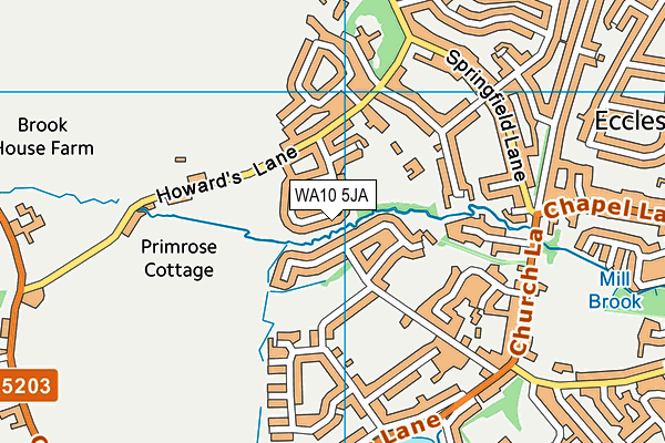 WA10 5JA map - OS VectorMap District (Ordnance Survey) WA10 5JA map - OS VectorMap District (Ordnance Survey)