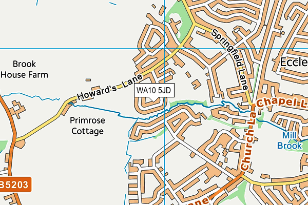 WA10 5JD map - OS VectorMap District (Ordnance Survey) WA10 5JD map - OS VectorMap District (Ordnance Survey)
