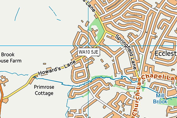 WA10 5JE map - OS VectorMap District (Ordnance Survey) WA10 5JE map - OS VectorMap District (Ordnance Survey)