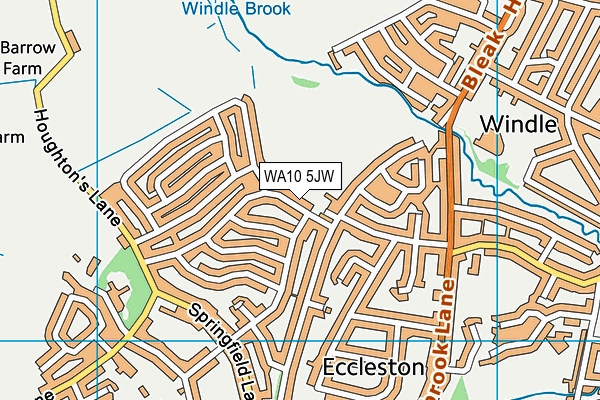 WA10 5JW map - OS VectorMap District (Ordnance Survey) WA10 5JW map - OS VectorMap District (Ordnance Survey)