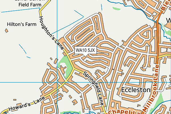 WA10 5JX map - OS VectorMap District (Ordnance Survey) WA10 5JX map - OS VectorMap District (Ordnance Survey)