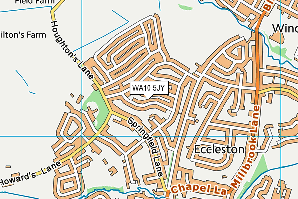 WA10 5JY map - OS VectorMap District (Ordnance Survey) WA10 5JY map - OS VectorMap District (Ordnance Survey)