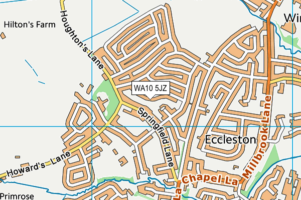 WA10 5JZ map - OS VectorMap District (Ordnance Survey) WA10 5JZ map - OS VectorMap District (Ordnance Survey)