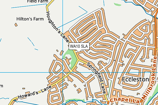 WA10 5LA map - OS VectorMap District (Ordnance Survey) WA10 5LA map - OS VectorMap District (Ordnance Survey)