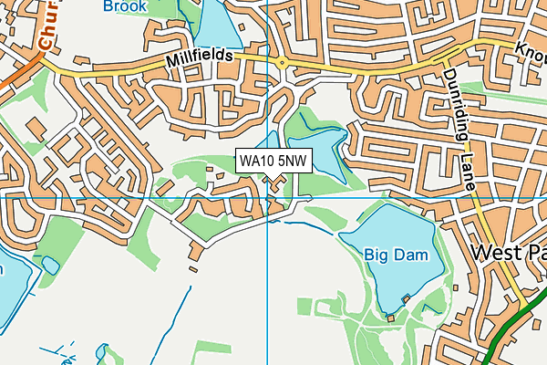 WA10 5NW map - OS VectorMap District (Ordnance Survey) WA10 5NW map - OS VectorMap District (Ordnance Survey)
