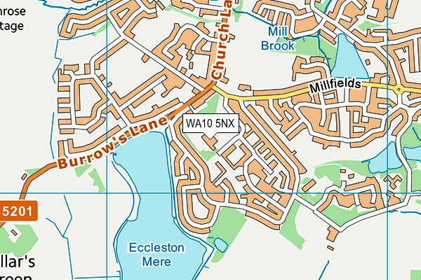 WA10 5NX map - OS VectorMap District (Ordnance Survey) WA10 5NX map - OS VectorMap District (Ordnance Survey)