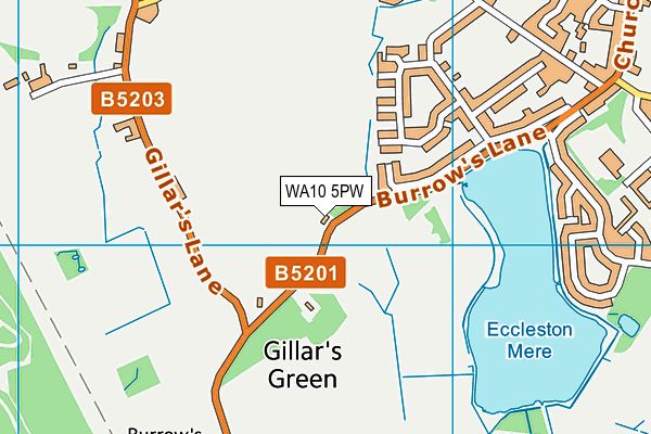 WA10 5PW map - OS VectorMap District (Ordnance Survey)