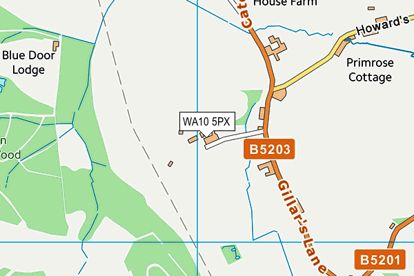 WA10 5PX map - OS VectorMap District (Ordnance Survey) WA10 5PX map - OS VectorMap District (Ordnance Survey)