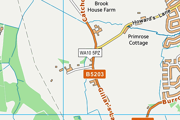 WA10 5PZ map - OS VectorMap District (Ordnance Survey) WA10 5PZ map - OS VectorMap District (Ordnance Survey)