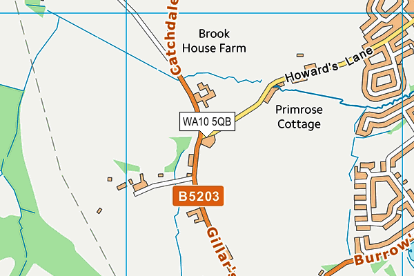 WA10 5QB map - OS VectorMap District (Ordnance Survey) WA10 5QB map - OS VectorMap District (Ordnance Survey)