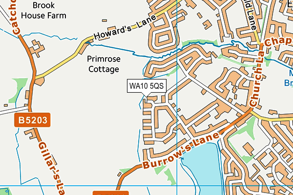 WA10 5QS map - OS VectorMap District (Ordnance Survey) WA10 5QS map - OS VectorMap District (Ordnance Survey)