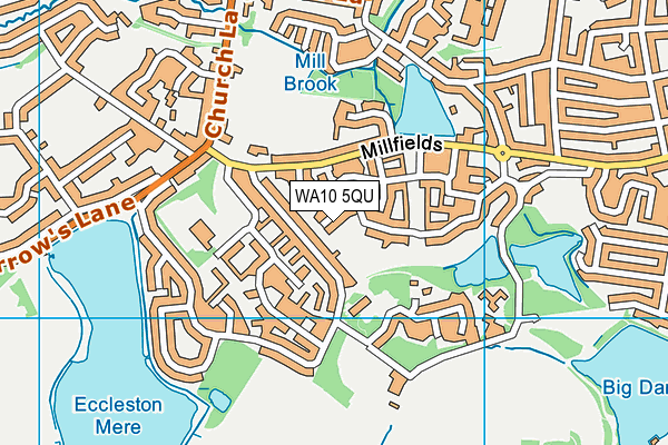 WA10 5QU map - OS VectorMap District (Ordnance Survey) WA10 5QU map - OS VectorMap District (Ordnance Survey)