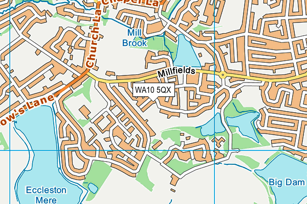 WA10 5QX map - OS VectorMap District (Ordnance Survey) WA10 5QX map - OS VectorMap District (Ordnance Survey)