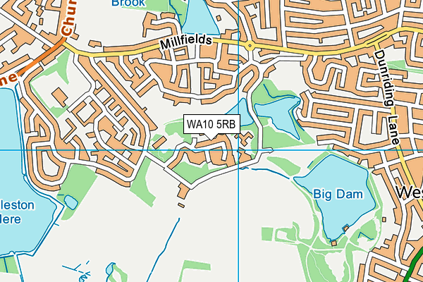 WA10 5RB map - OS VectorMap District (Ordnance Survey) WA10 5RB map - OS VectorMap District (Ordnance Survey)