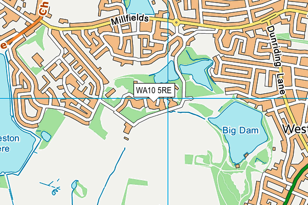 WA10 5RE map - OS VectorMap District (Ordnance Survey) WA10 5RE map - OS VectorMap District (Ordnance Survey)
