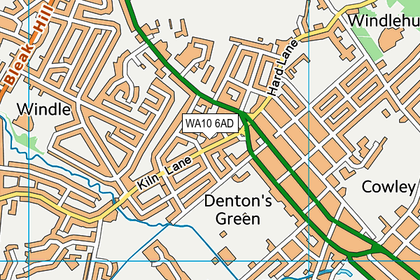 WA10 6AD map - OS VectorMap District (Ordnance Survey) WA10 6AD map - OS VectorMap District (Ordnance Survey)
