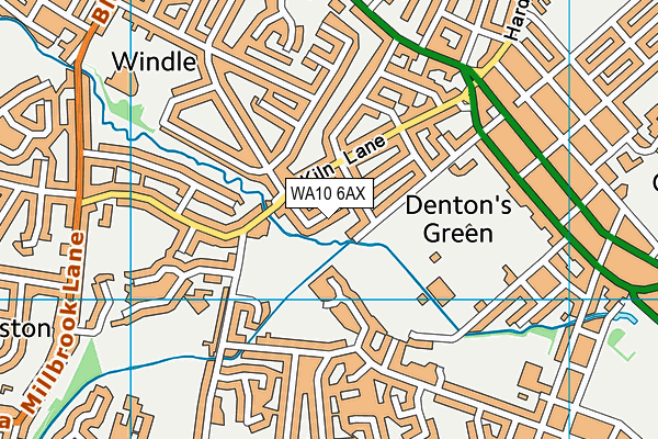 WA10 6AX map - OS VectorMap District (Ordnance Survey) WA10 6AX map - OS VectorMap District (Ordnance Survey)