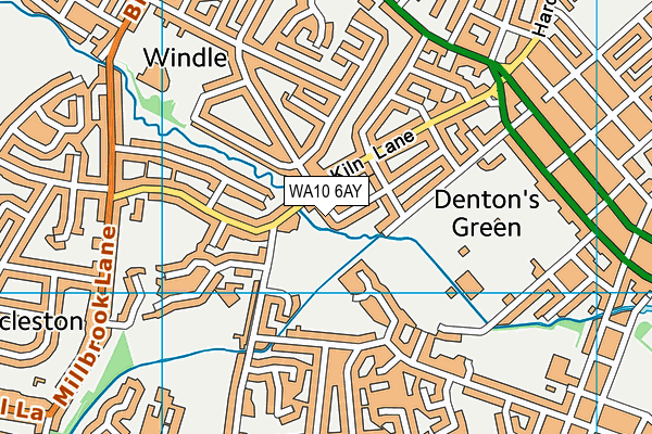 WA10 6AY map - OS VectorMap District (Ordnance Survey) WA10 6AY map - OS VectorMap District (Ordnance Survey)