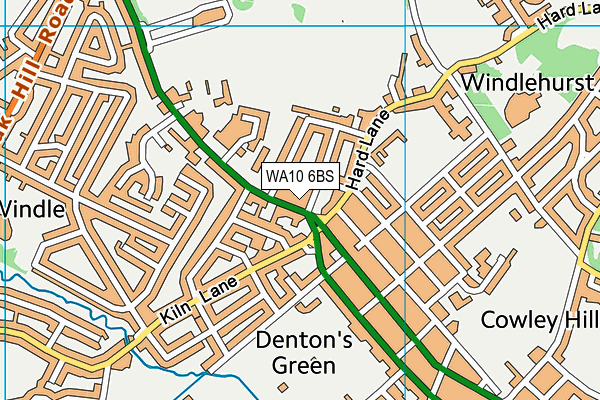 WA10 6BS map - OS VectorMap District (Ordnance Survey) WA10 6BS map - OS VectorMap District (Ordnance Survey)
