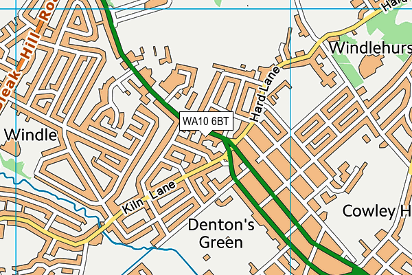 WA10 6BT map - OS VectorMap District (Ordnance Survey) WA10 6BT map - OS VectorMap District (Ordnance Survey)