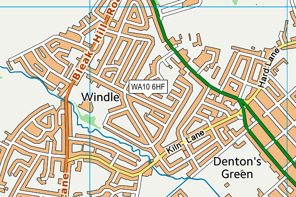 WA10 6HF map - OS VectorMap District (Ordnance Survey)