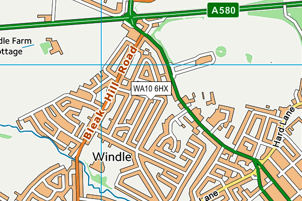 WA10 6HX map - OS VectorMap District (Ordnance Survey) WA10 6HX map - OS VectorMap District (Ordnance Survey)
