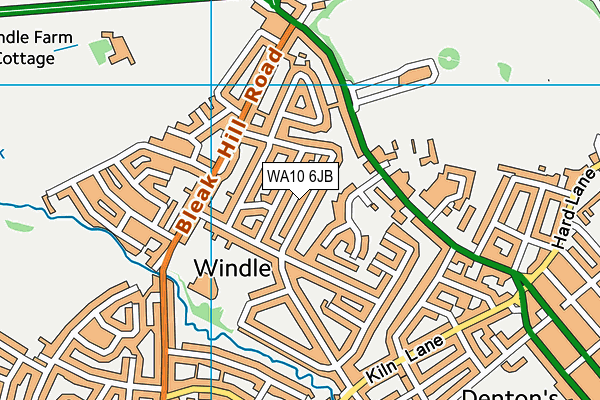 WA10 6JB map - OS VectorMap District (Ordnance Survey)