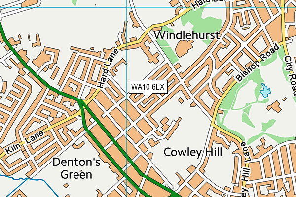 WA10 6LX map - OS VectorMap District (Ordnance Survey) WA10 6LX map - OS VectorMap District (Ordnance Survey)