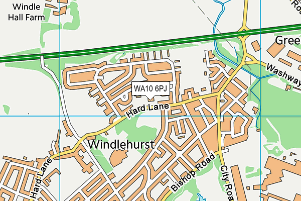 WA10 6PJ map - OS VectorMap District (Ordnance Survey) WA10 6PJ map - OS VectorMap District (Ordnance Survey)