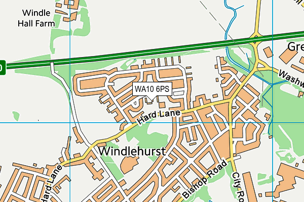 WA10 6PS map - OS VectorMap District (Ordnance Survey) WA10 6PS map - OS VectorMap District (Ordnance Survey)