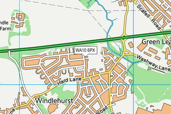 WA10 6PX map - OS VectorMap District (Ordnance Survey)