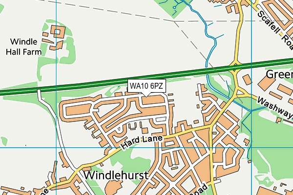 WA10 6PZ map - OS VectorMap District (Ordnance Survey) WA10 6PZ map - OS VectorMap District (Ordnance Survey)