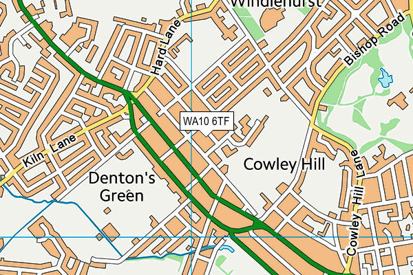 WA10 6TF map - OS VectorMap District (Ordnance Survey)
