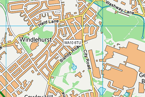 WA10 6TU map - OS VectorMap District (Ordnance Survey)