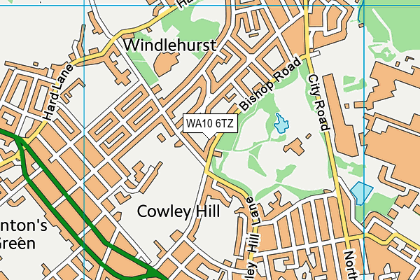 WA10 6TZ map - OS VectorMap District (Ordnance Survey) WA10 6TZ map - OS VectorMap District (Ordnance Survey)