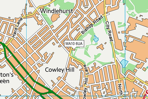 WA10 6UA map - OS VectorMap District (Ordnance Survey) WA10 6UA map - OS VectorMap District (Ordnance Survey)